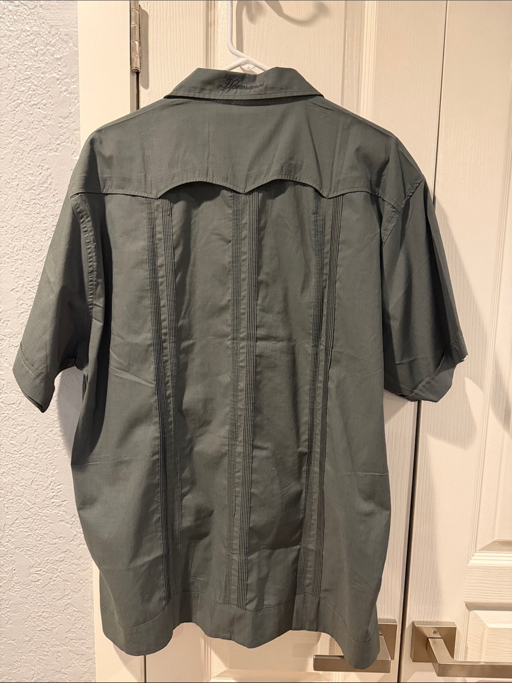 Howler Brothers Olive Green Short-Sleeve Embroidered Guayavera - Picture 3 of 3